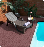 Stone Texture 12" Patio Deck Tiles with Interlocking Design - Set of 44