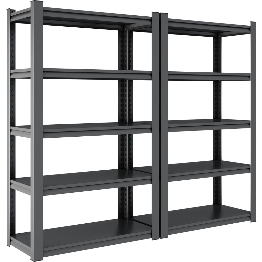 Heavy Duty Metal Garage Shelving Unit with Adjustable Shelves - Black