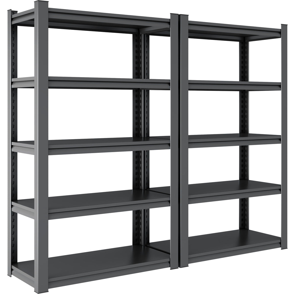 Heavy Duty Metal Garage Shelving Unit with Adjustable Shelves - Black
