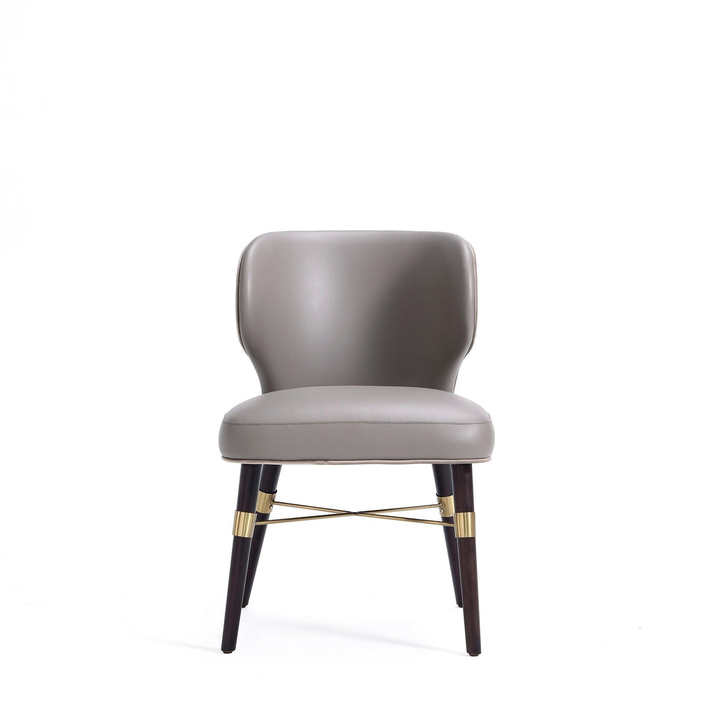 Strine Dining Chair with Wood Frame and Modern Upholstery - Available in Dark Gray or Blue
