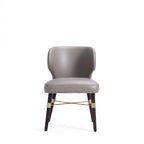 Strine Dining Chair with Wood Frame and Modern Upholstery - Available in Dark Gray or Blue