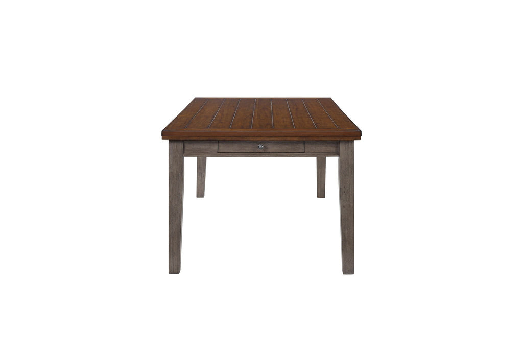 2 Tone 6 Drawer Dining Table with Ample Storage - Gray