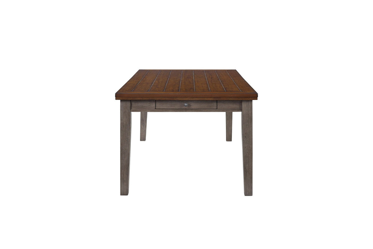 2 Tone 6 Drawer Dining Table with Ample Storage - Gray