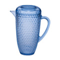 Diamond Cut Unbreakable Plastic Water Pitcher with Lid - Blue or Pink
