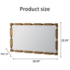 Gold Bamboo-Style Rectangular Wall Mirror