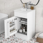 Bathroom Vanity with Sink and Adjustable Shelf - Multiple Colors