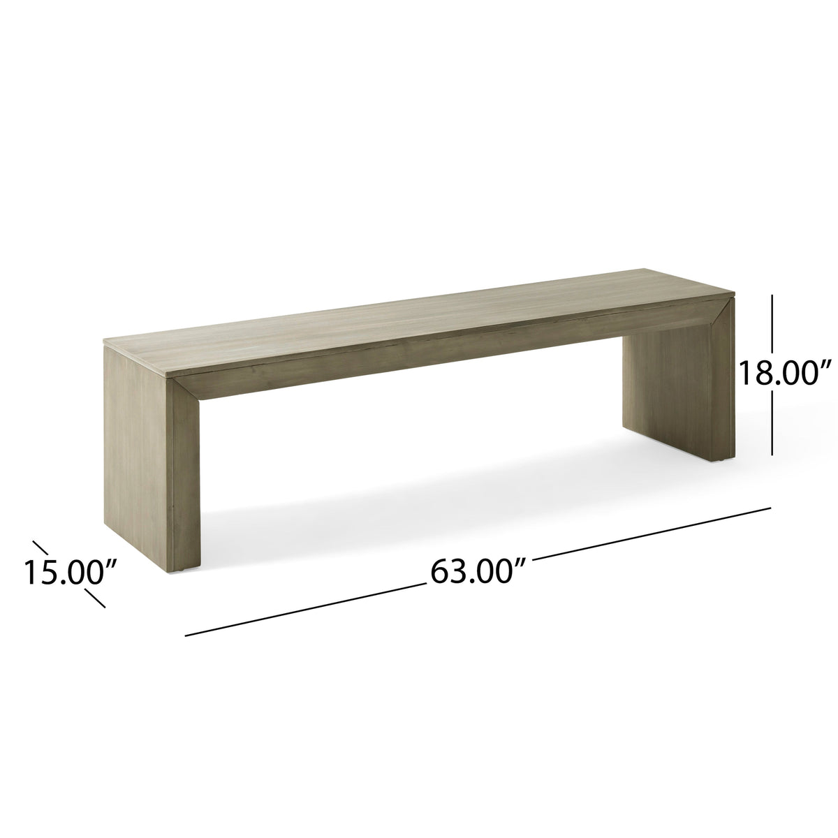 Acacia Wood Dining Bench with Versatile Use - Grey+Taupe