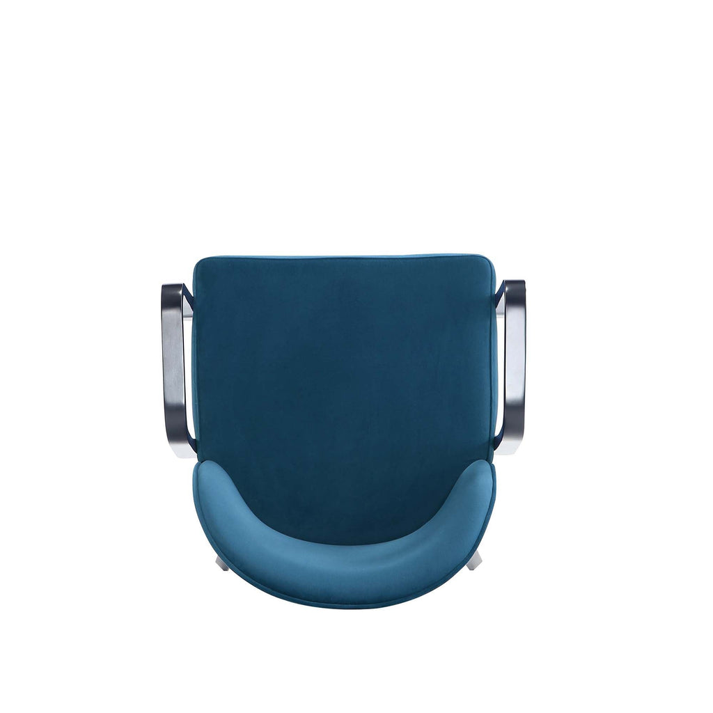 Upholstered Armchair with Solid Beech Wood Frame - Blue or Gray