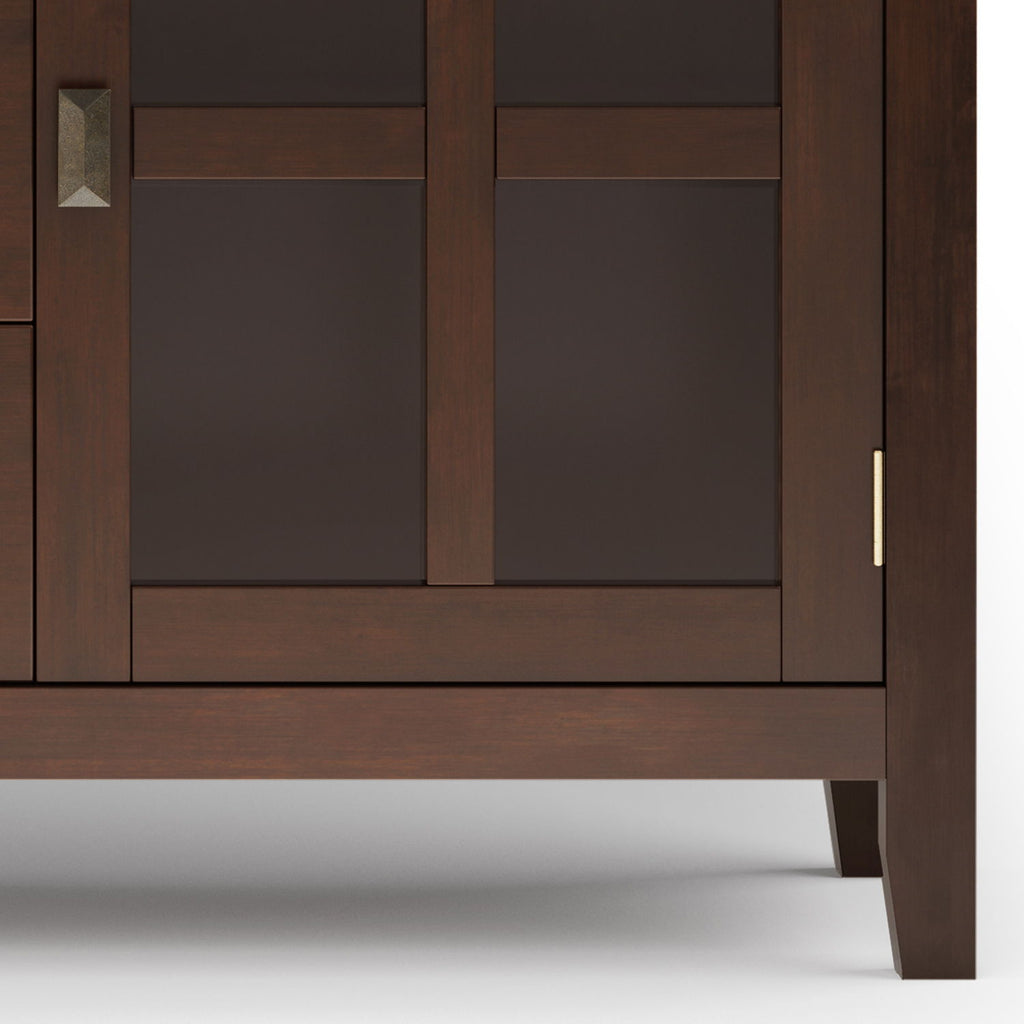 Large Sideboard Buffet with Glass Doors - Russet Brown
