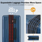 Expandable 2 Piece Luggage Set with TSA Lock and Spinner Wheels - Multiple Colors