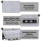 Power Motion Reclining Sofa with USB Port - Gray
