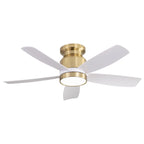Flush Mount Ceiling Fan with LED Light and Remote Control - White or Black
