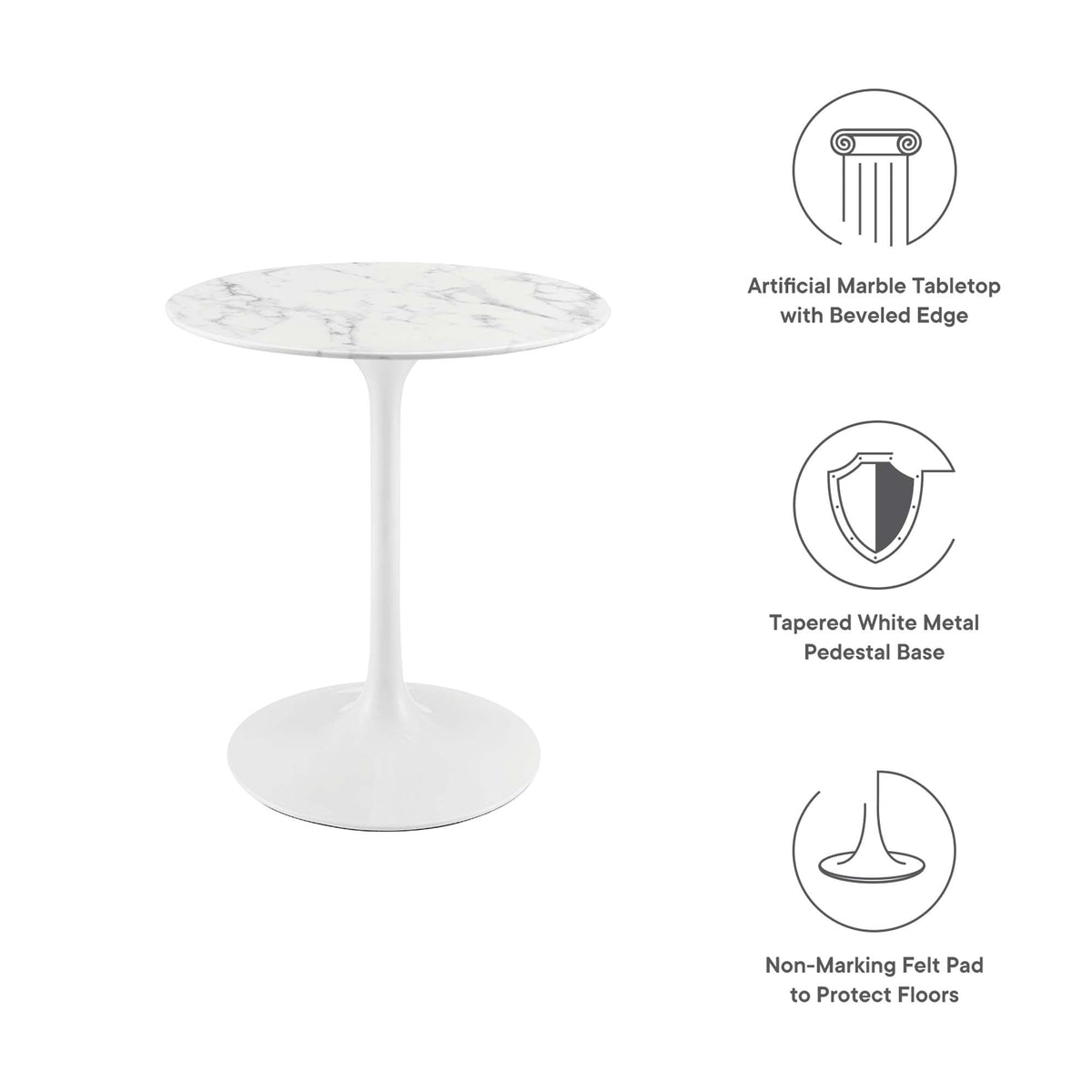 Lippa Round Faux Marble Dining Table by Modway