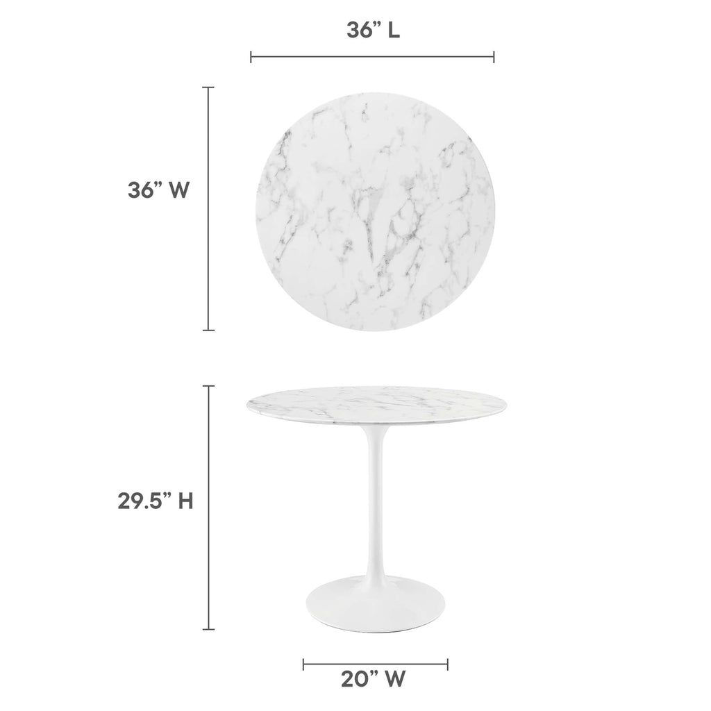 Lippa Round Faux Marble Dining Table by Modway