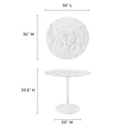 Lippa Round Faux Marble Dining Table by Modway
