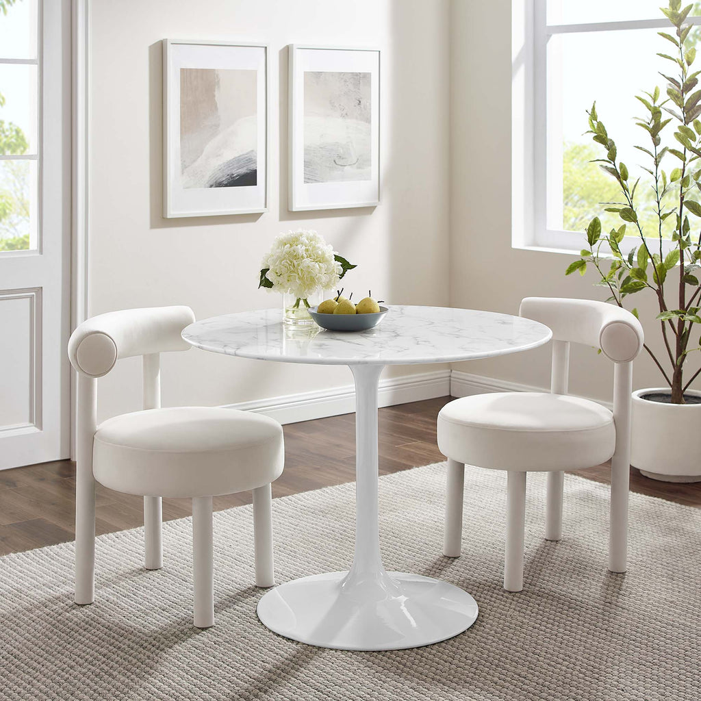 Lippa Round Faux Marble Dining Table by Modway