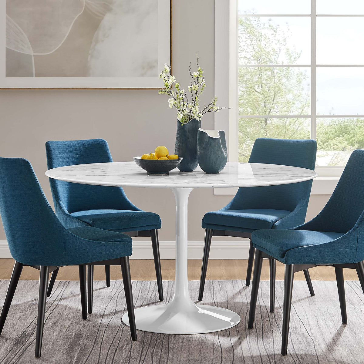 Lippa Round Faux Marble Dining Table by Modway