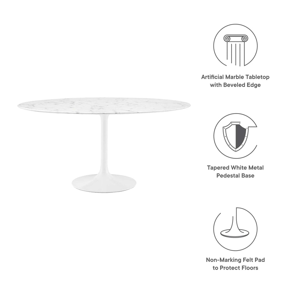 Lippa Round Faux Marble Dining Table by Modway