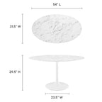 Lippa 54" Oval Faux Marble Dining Table by Modway - EEI-1134