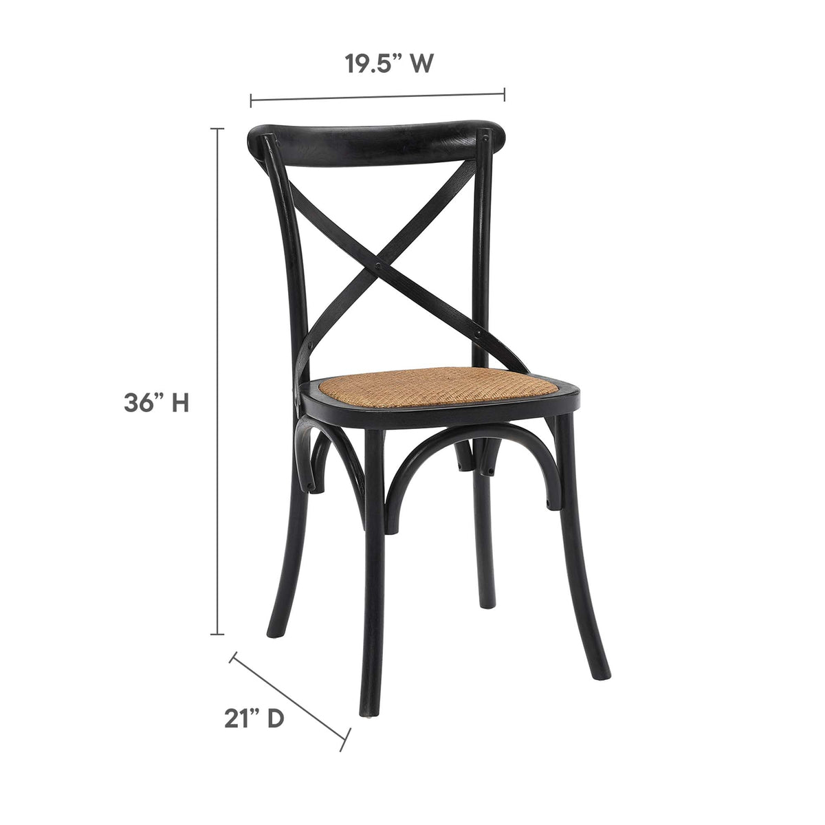 Gear Dining Side Chair by Modway - Black / Gray / Harbor / Midnight Blue / Natural / Walnut / White
