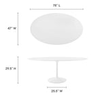 Lippa 78" Oval Wood Dining Table by Modway - EEI-1657