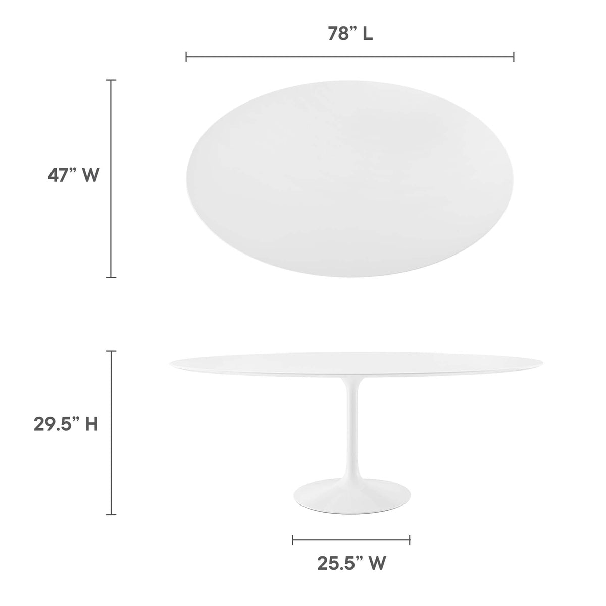 Lippa 78" Oval Wood Dining Table by Modway - EEI-1657