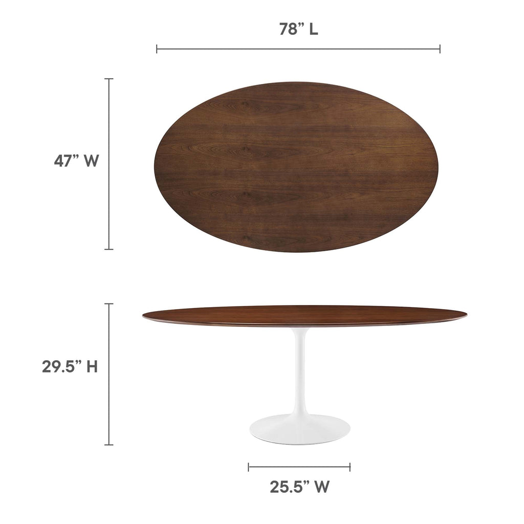 Lippa 78" Oval Wood Dining Table by Modway - EEI-1661