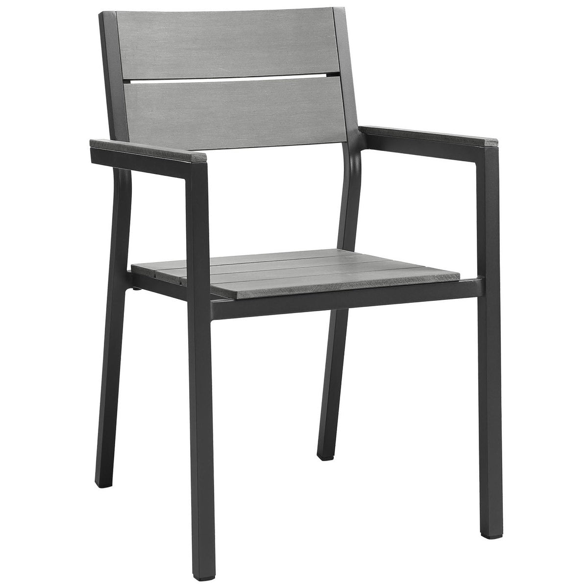 Maine 7 Piece Outdoor Patio Dining Set by Modway - Brown Gray / White Light Gray