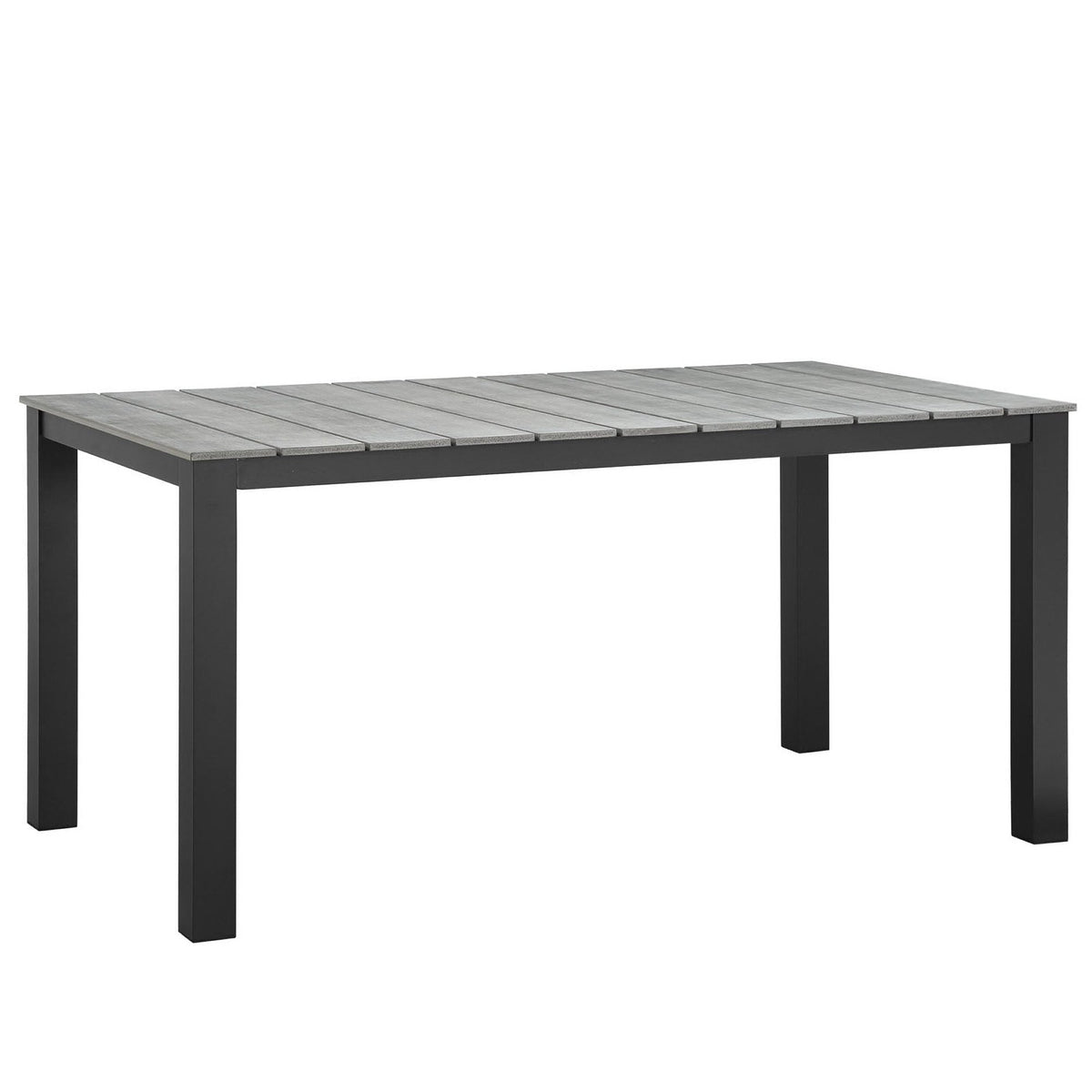 Maine 7 Piece Outdoor Patio Dining Set by Modway - Brown Gray / White Light Gray