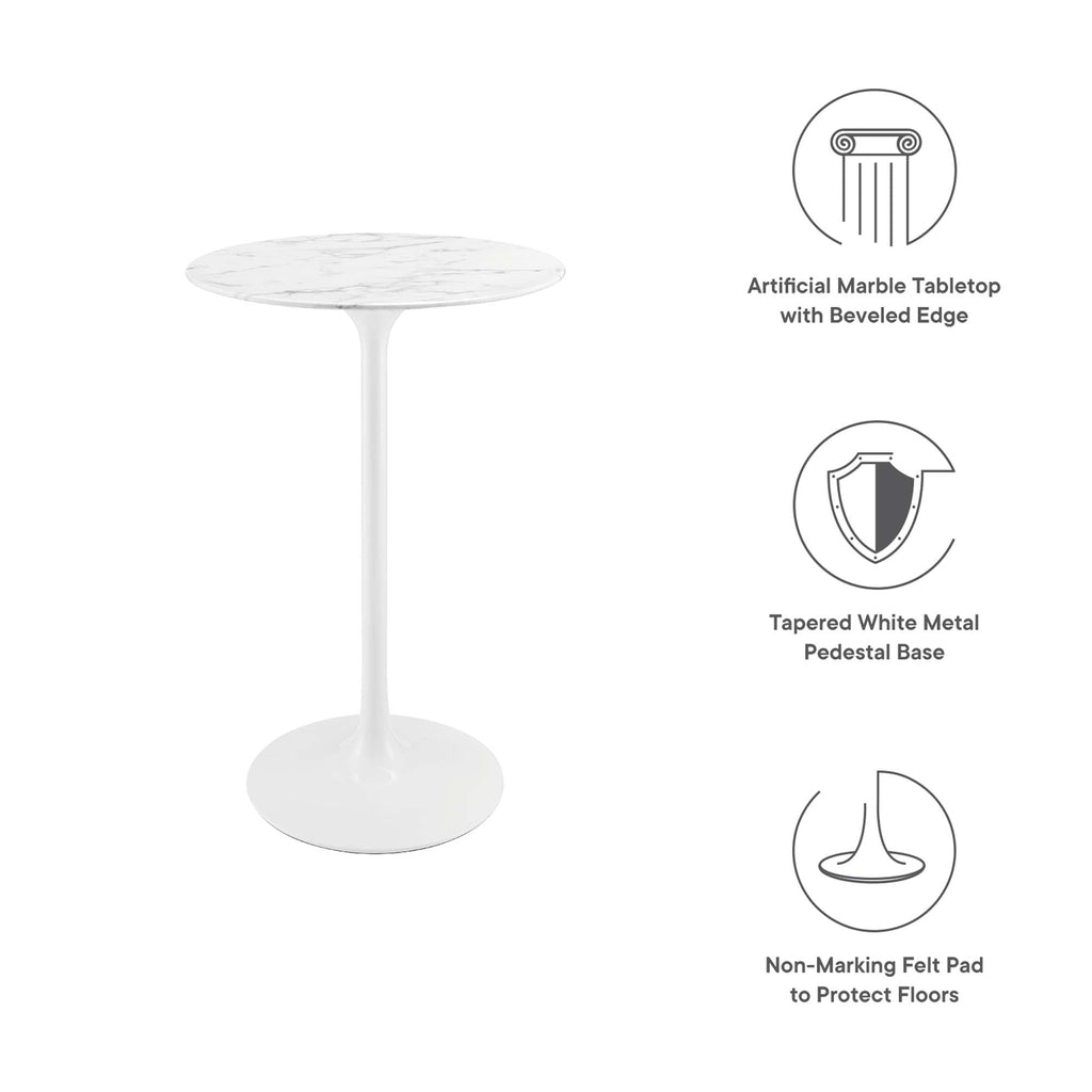 Lippa Round Faux Marble Bar Table by Modway