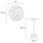 Lippa Round Faux Marble Bar Table by Modway