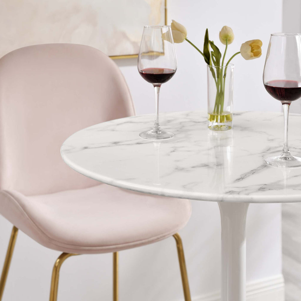 Lippa Round Faux Marble Bar Table by Modway