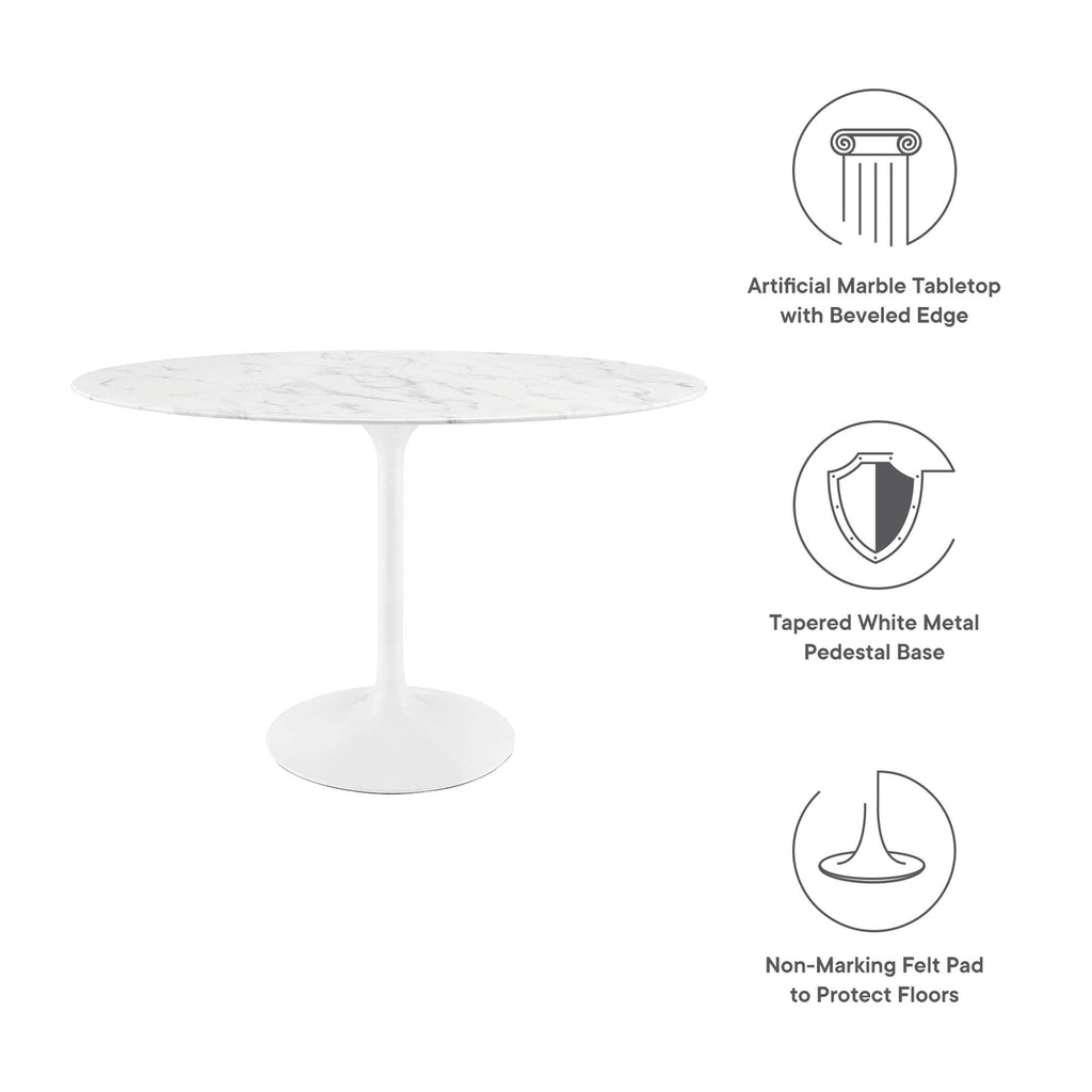 Lippa 48" Oval Faux Marble Dining Table by Modway - EEI-2021