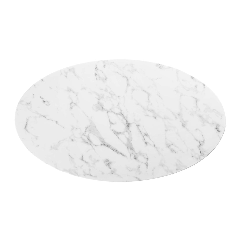Lippa 48" Oval Faux Marble Coffee Table by Modway - EEI-2022