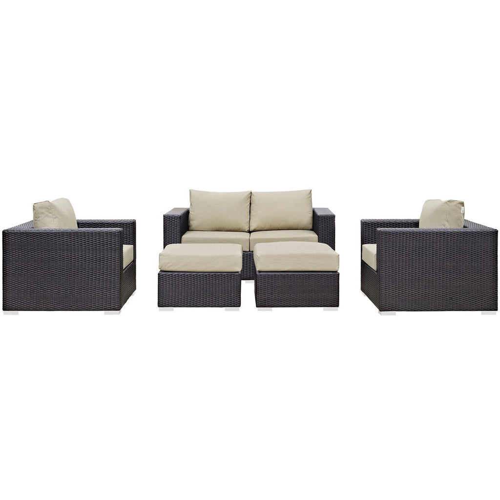 Convene 5 Piece Outdoor Patio Sofa Set by Modway