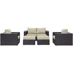 Convene 5 Piece Outdoor Patio Sofa Set by Modway