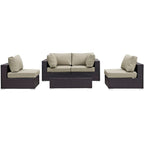 Convene 5 Piece Outdoor Patio Sectional Set by Modway