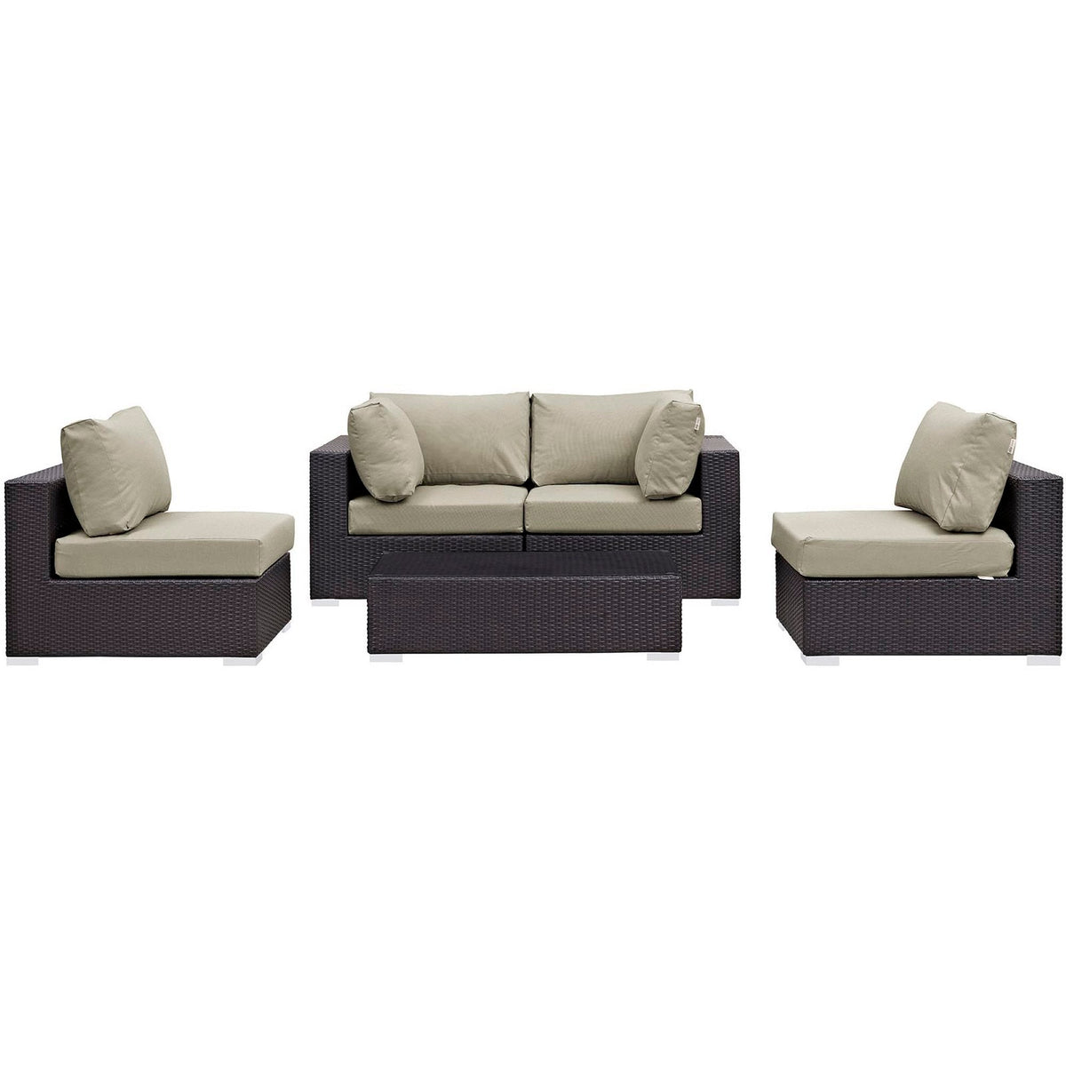 Convene 5 Piece Outdoor Patio Sectional Set by Modway