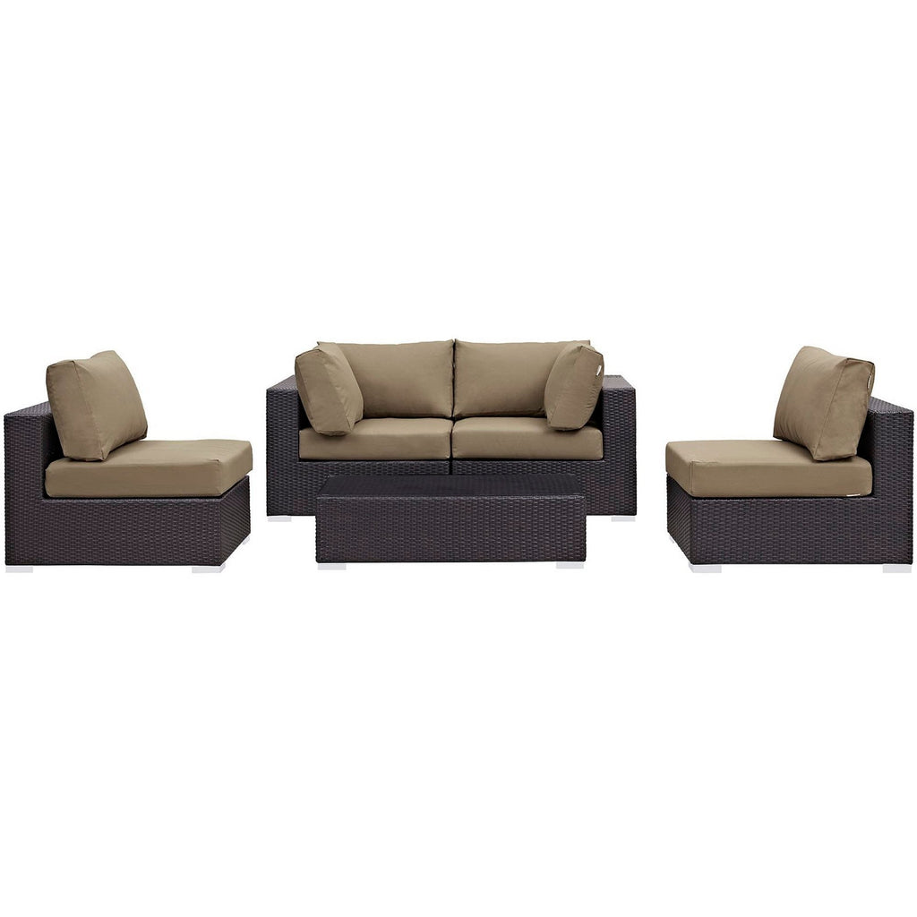 Convene 5 Piece Outdoor Patio Sectional Set by Modway