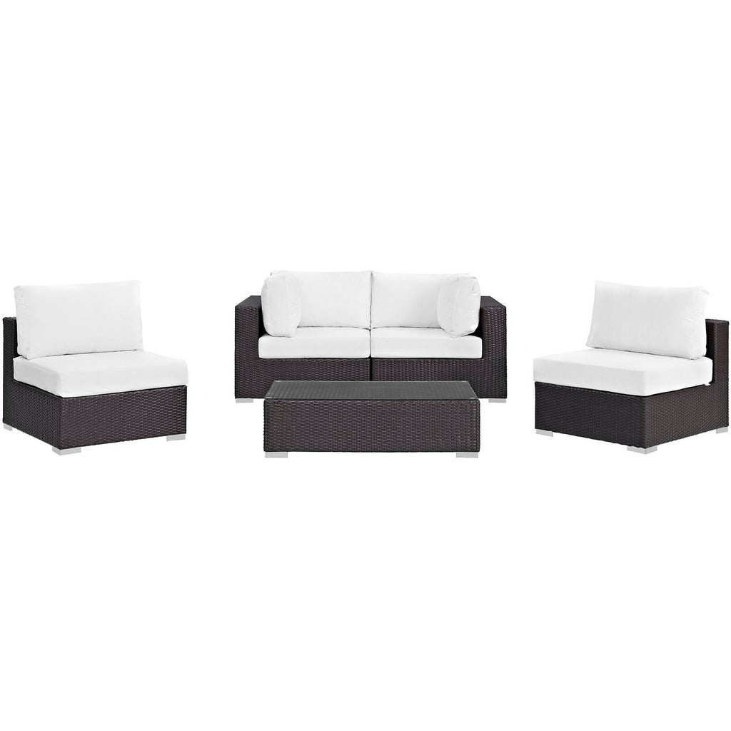 Convene 5 Piece Outdoor Patio Sectional Set by Modway