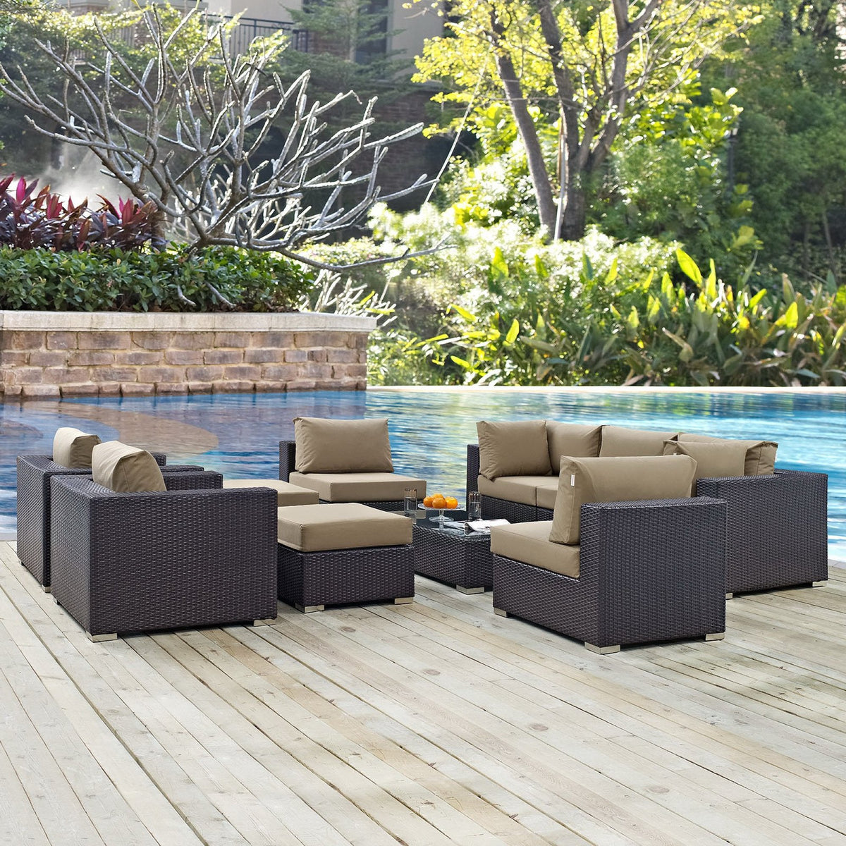 Convene 10 Piece Outdoor Patio Sectional Set by Modway