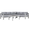 Modway Shore 5-Piece Aluminum Patio Sectional Set