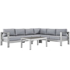 Modway Shore 5-Piece Aluminum Patio Sectional Set