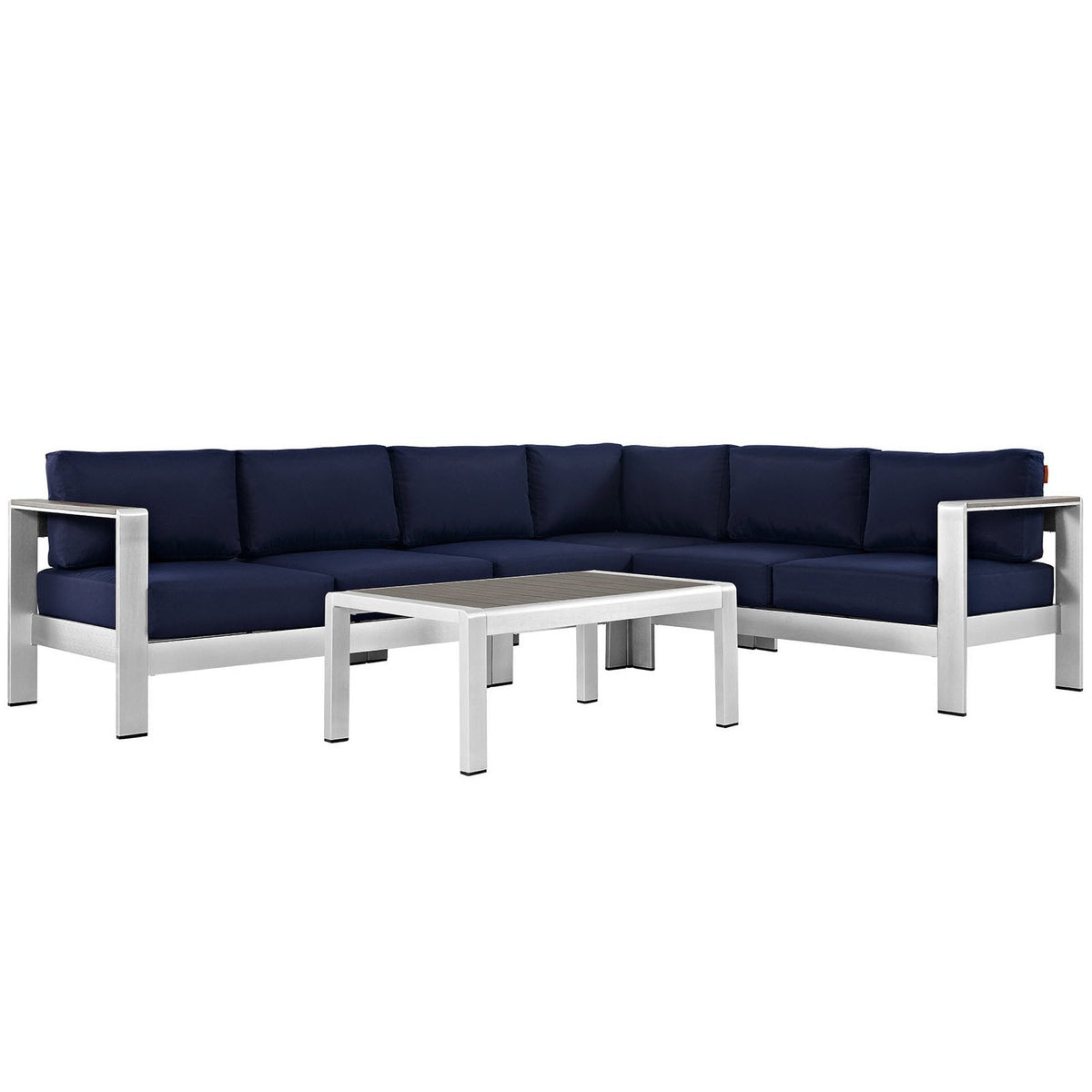 Modway Shore 5-Piece Aluminum Patio Sectional Set