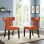 Curve Fabric Dining Side Chair Set of 2 by Modway