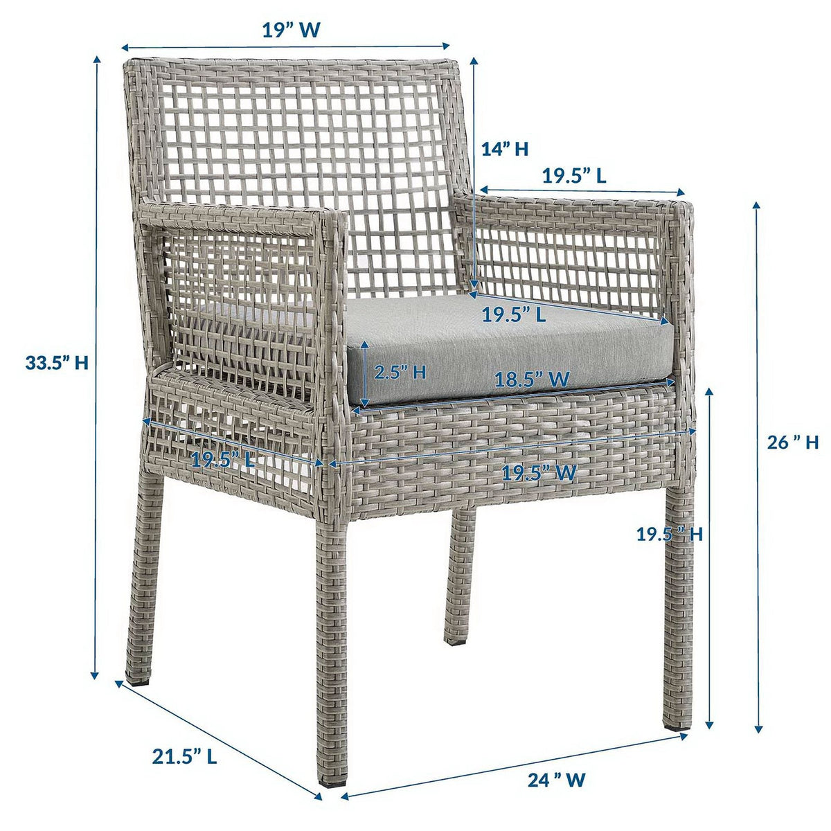 Aura 7 Piece Outdoor Patio Wicker Rattan Set by Modway