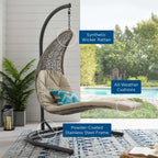 Landscape Hanging Chaise Lounge Outdoor Patio Swing Chair by Modway - Light Gray Beige / Light Gray Gray (EEI-2952)