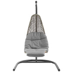 Landscape Hanging Chaise Lounge Outdoor Patio Swing Chair by Modway - Light Gray Beige / Light Gray Gray (EEI-2952)