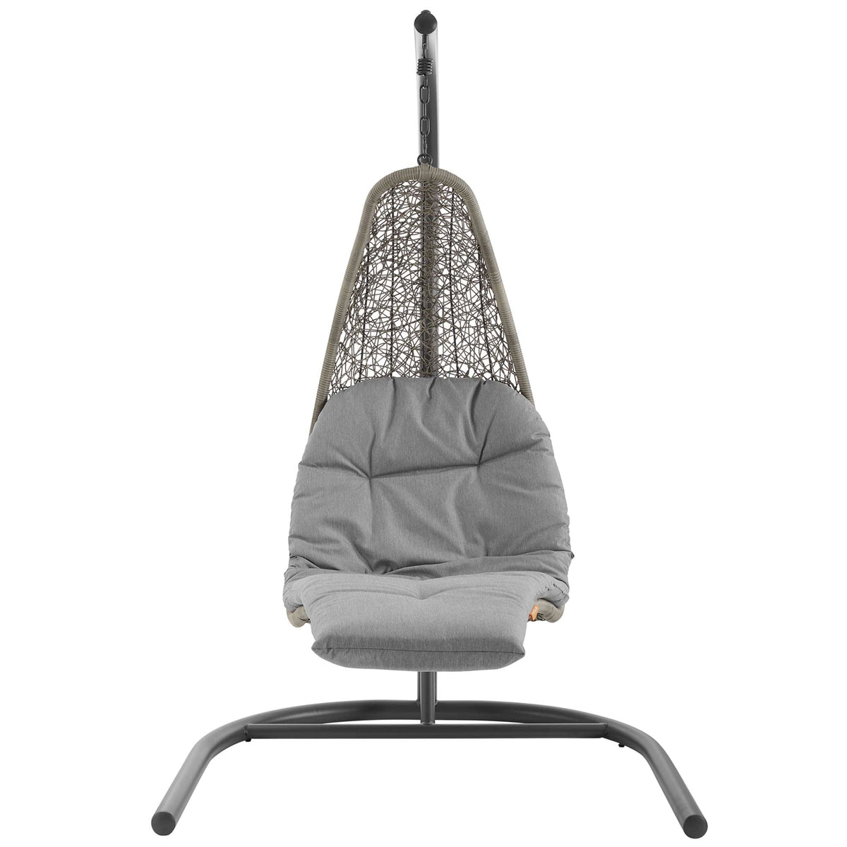 Landscape Hanging Chaise Lounge Outdoor Patio Swing Chair by Modway - Light Gray Beige / Light Gray Gray (EEI-2952)