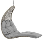 Landscape Hanging Chaise Lounge Outdoor Patio Swing Chair by Modway - Light Gray Beige / Light Gray Gray (EEI-2952)